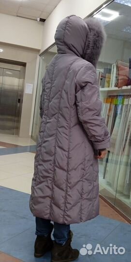 Пуховик женский с капюшоном новый длинный 58-60