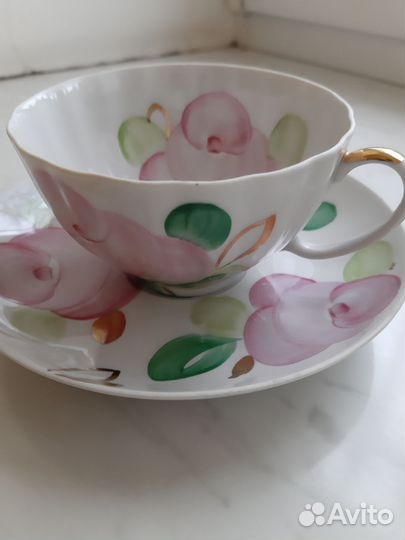 Чашка с блюдцем фарфор