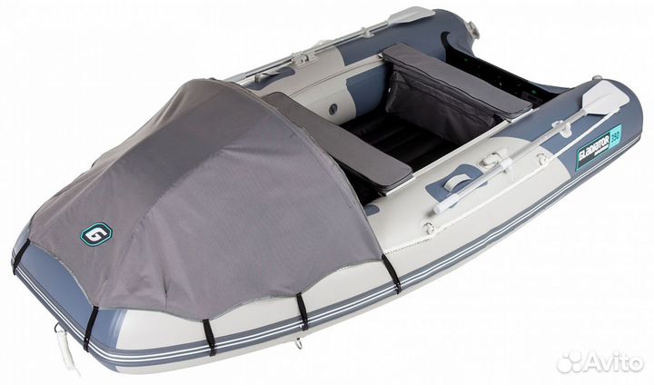 Лодка пвх Нднд Gladiator E350 Pro св.-тем. серый