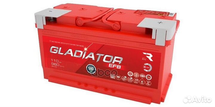 Аккумулятор gladiator EFB 110 Ah, 960 A