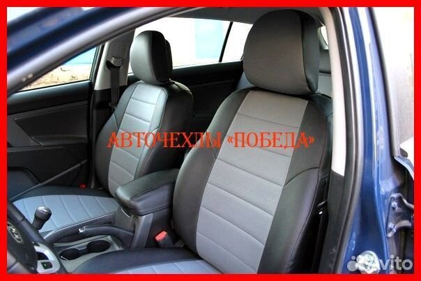 Чехлы Kia Sportage 3 из экокожи чёрно-серые Класси