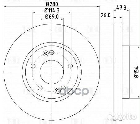 Диск тормозной перед KIA Ceed, Hyundai i30