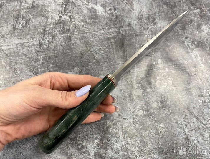 Нож Скиф, сталь D2, мельхиор, стабилизированная ка