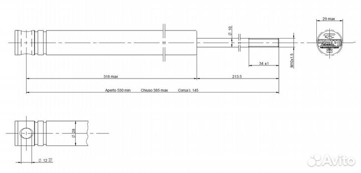 Амортизатор тормоза наката прицепа knott Тип KF17