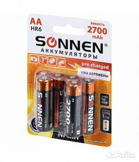 Аккумуляторы Sonnen 6шт/уп 2700 mAh