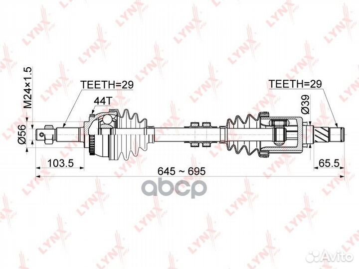 Привод в сборе перед лев nissan X-trail (T3