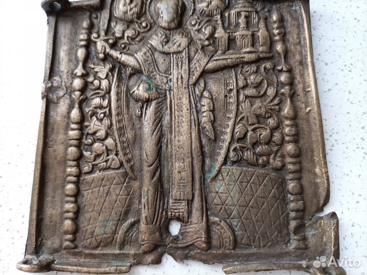 Старинный бронзовый складень