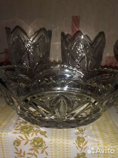 Хрустальный рог и вазы СССР