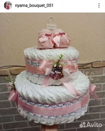 Торты из подгузников на выписку, день рождения