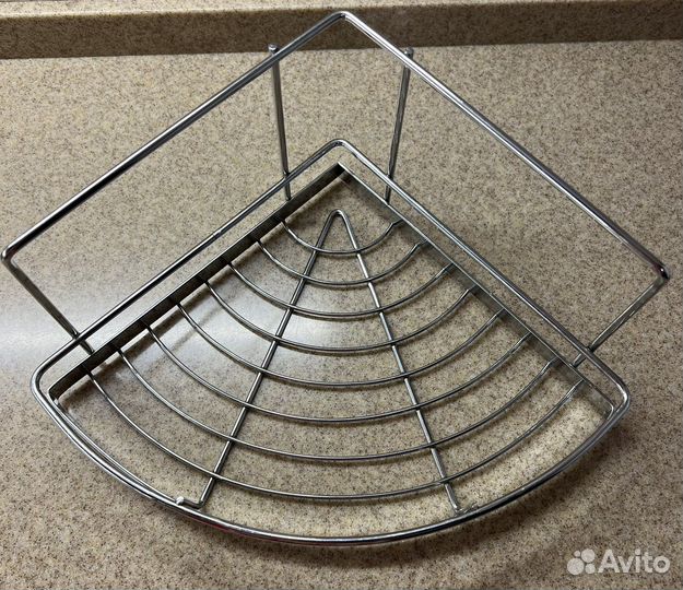 Угловая полка и крючки для рейлинга на кухне