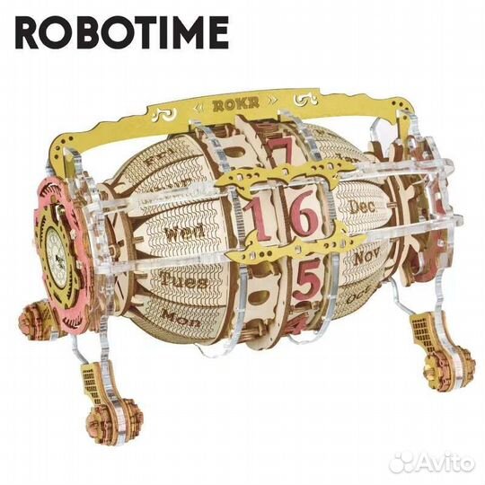 Деревянный конструктор Robotime Часы - Календарь