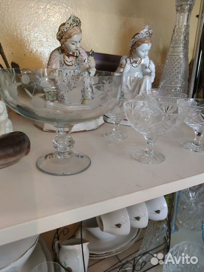 Креманки хрусталь и конфетница СССР