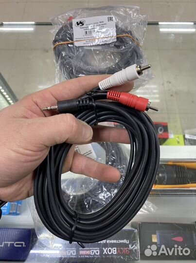 Аудиокабель 3,5 jack на 2rca