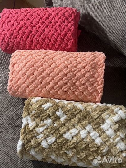 Плед детский. Плюшевый плед. Вязаный плед