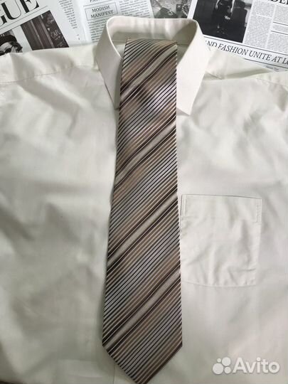 Галстук Италия перламутровый кофе с молоком