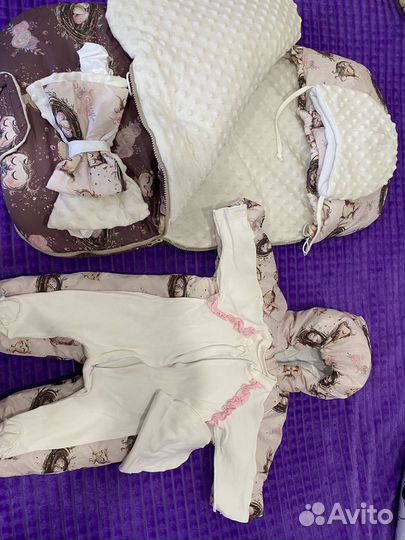 Конверт на выписку для девочки зима