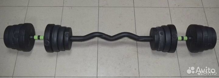 Гантели 2х15кг + переходник штанга\гиря