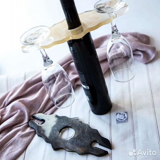 Подставка для бокалов из эпоксидной смолы