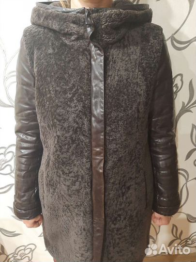 Пальто кожаное женское