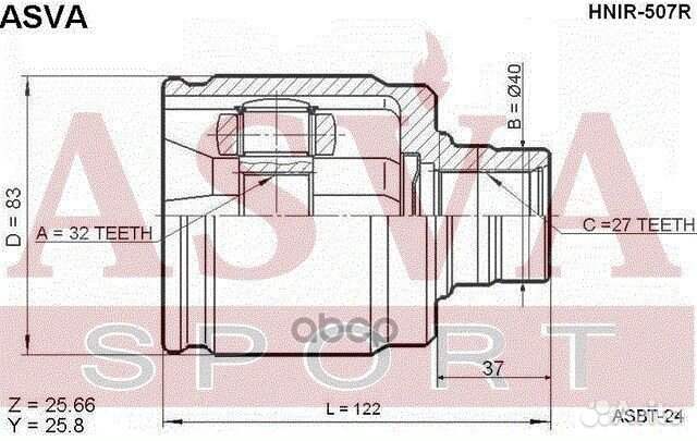 ШРУС внутренний левый honda CR-V 27x32x42 hnir507R