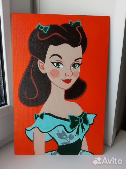 Картина на холсте интерьерная яркая Скарлетт
