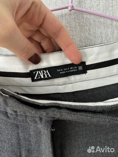 Трендовые женские брюки zara серые S