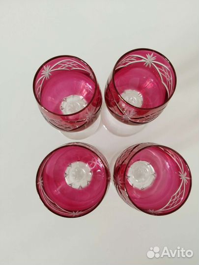 Немецкие красные хрустальные фужеры