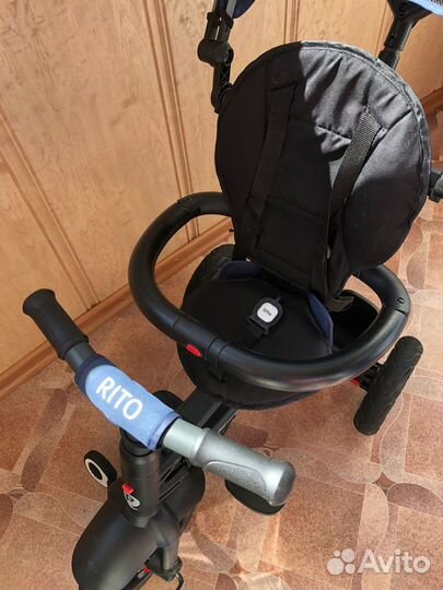 Трехколесный складной велосипед Q-play синий QA6J