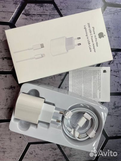 Зарядка для iPhone блок + провод type-c-lightning