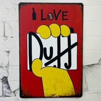 Декор на стену табличка Симпсон I love Duff