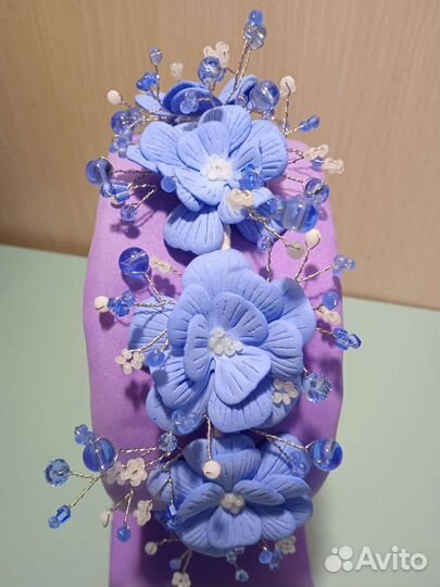 Ободок синий и голубой