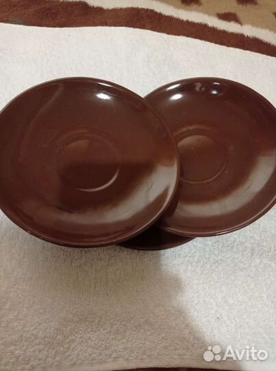 Блюдца шоколад, борисовская керамика
