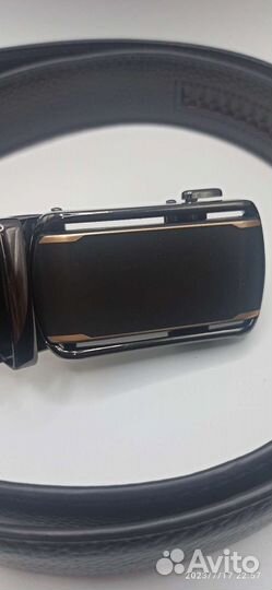 Ремень кожа черный для мужчин