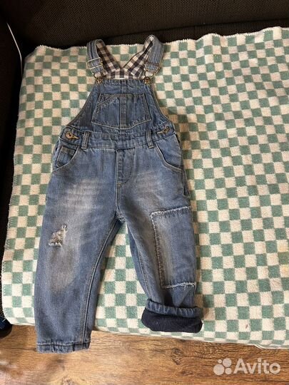 Джинсовый комбинезон утепленный р. 80