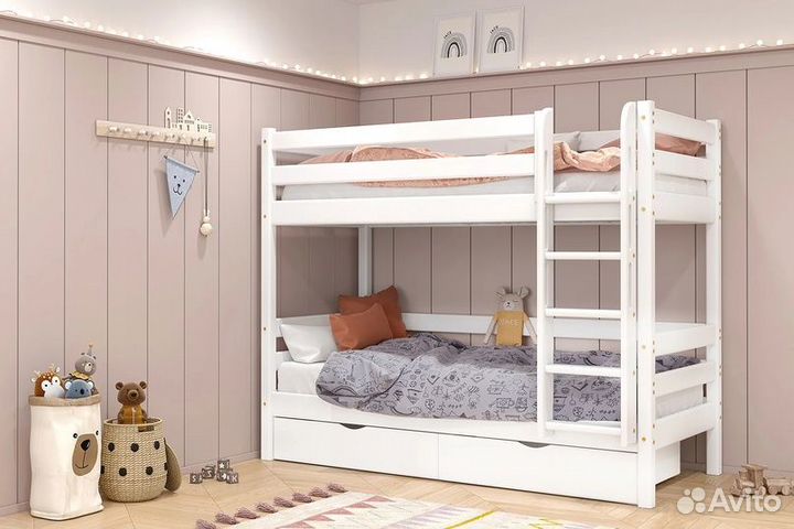 Двухярусная кровать Авалон 190*80 с матрасами