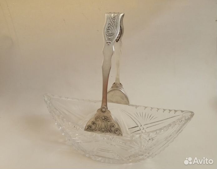 Вазочка Хрустальная Конфетница Винтаж СССР Ладья