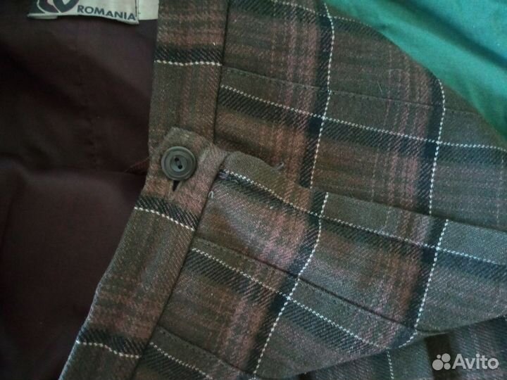 Юбка шерстяная длинная в клетку