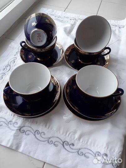 Набор лфз.Чайные пары,чайник,сахарница,сухарница