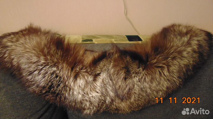 Шапка + воротник из меха чернобурки