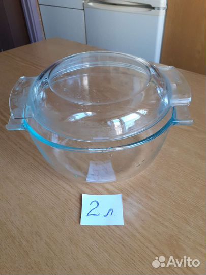 Кастрюли стеклянные 2л.,3л.,4л.жаропрочн.стекло