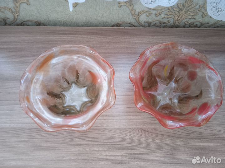 Вазочки ручной работы (гутное стекло). СССР