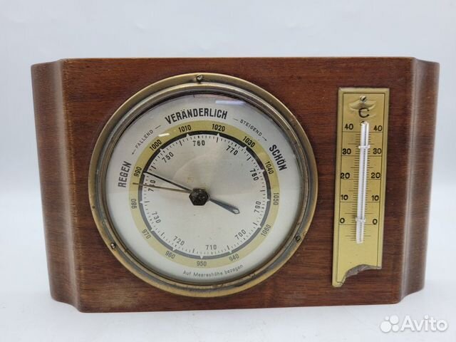 Настенный барометр термометр дерево Германия