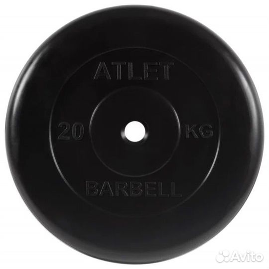 Блин/Диск MB Barbell MB-AtletB26 20 кг черный