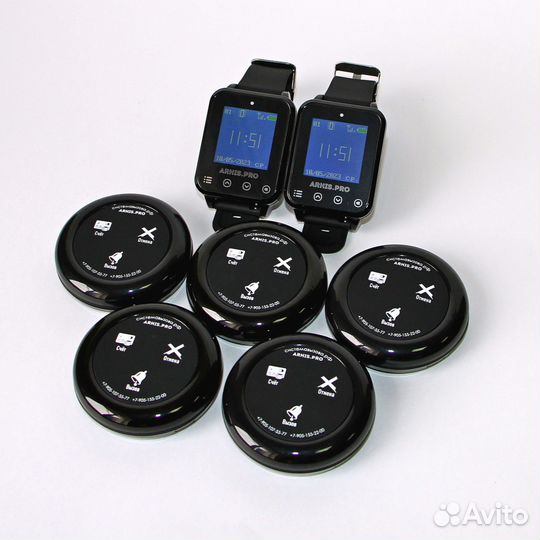 Кнопка вызова персонала и часы пейджер официанта