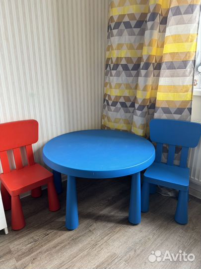 Детский стол и стул IKEA mammut маммут