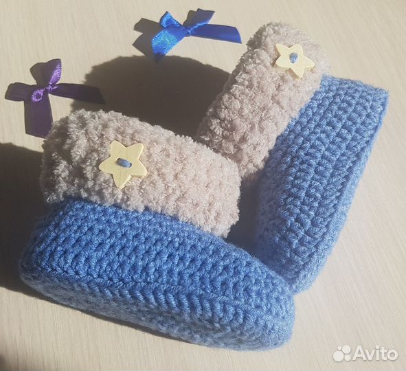 Пинетки вязаные ручной работы для девочки мальчика