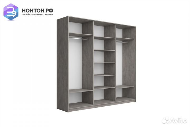 Шкаф-купе 3-х створчатый с зеркалом широкий Прайм
