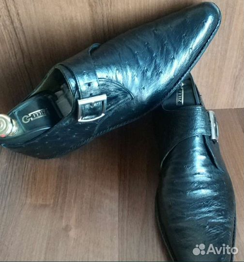 Туфли монки страус brioni