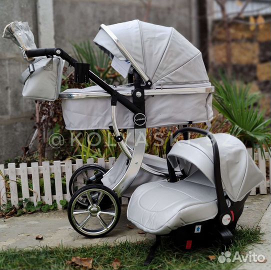 Коляска 3в1 Экокожа