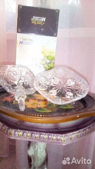 Хрустальная шкатулка- вазочка